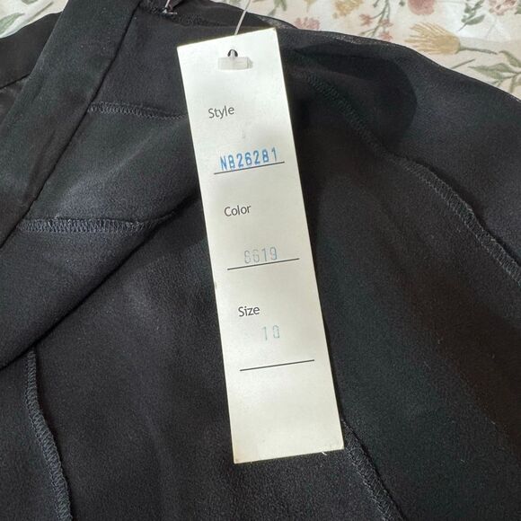 NWT Vintage Spenser Jeremy Black Silk Chiffon Skirt 10 - Picture 4 of 5